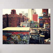 New York City Rooftops Covered in Graffiti, Small Posters