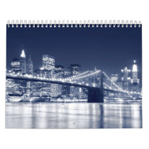New York City Skyline At Night Wall Calendar