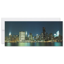 New York City skyline at Night Lights, Midtown Man Custom Invitation