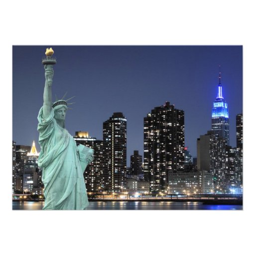 New York City skyline at Night Lights, Midtown Man Personalized Invite