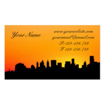 New York City Skyline at Sunset , Manhattan Business Card