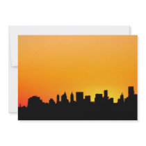New York City Skyline at Sunset , Manhattan Custom Invitations