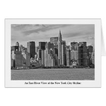 New York City Skyline From the East River B&W