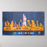 New York City Skyline License Plate Art Print New York City Skyline License Plate Art Print