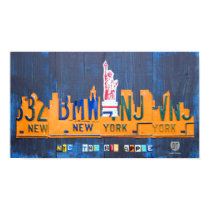 New York City Skyline License Plate Art posters