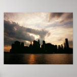 New York City Skyline Silhouette, Medium Poster