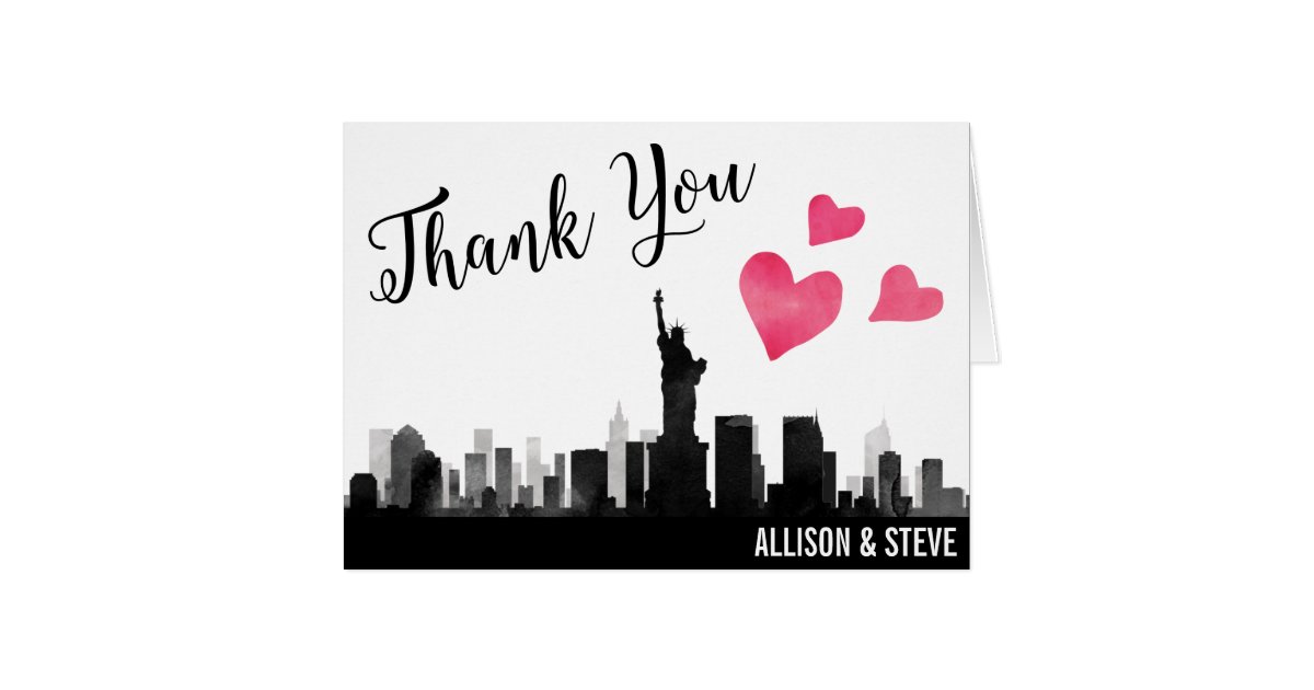 new york city skyline wedding thank you card zazzle office party invites