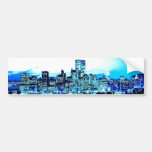 New York City Skyscrapers at Night Bumper Sticker