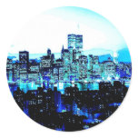 New York City Skyscrapers at Night Stickers