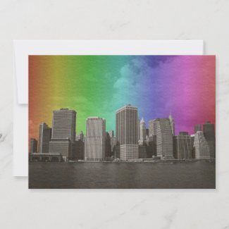 New York City Themed Gay Wedding Invite invitation