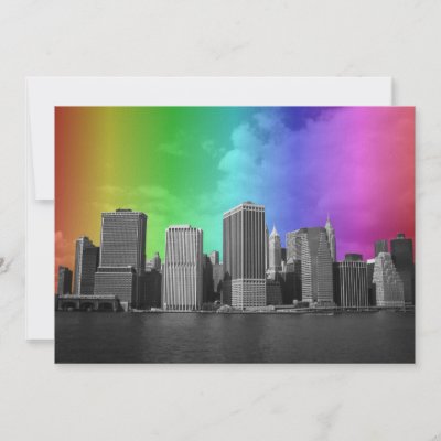 New York City Themed Rainbow LGBT Wedding Invites by NYThroughTheLens