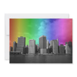 New York City Themed Rainbow LGBT Wedding invitations