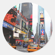 New York City Times Square Round Sticker