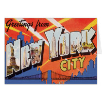 New York City Vintage Travel Greeting Cards