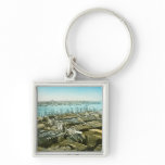 New York City Wharves 1875 Magic Lantern Slide Keychains