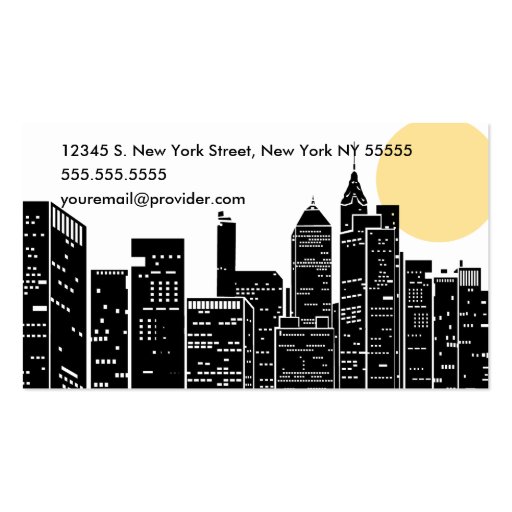 New York Cityscape Skyline Business Card (back side)