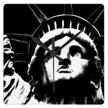 New York  Clock Statue of LIberty Wall Clock