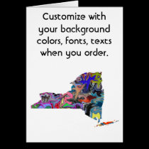 New York Customize colorful card how you like