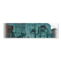 New York - Damaged Photo Effect Bumper Stickers