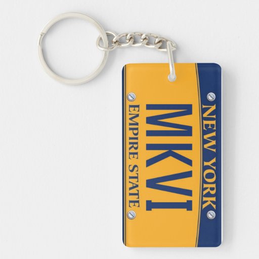 New York Empire State License Plate Keychain MKVI Zazzle