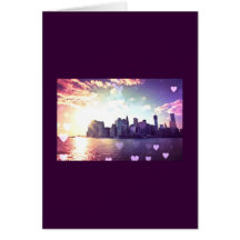 New York Fairy Tale - Rainbow Heart Bokeh Greeting Card