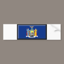 New York Flag bumper stickers