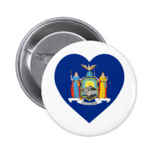 New York Flag Heart Pins