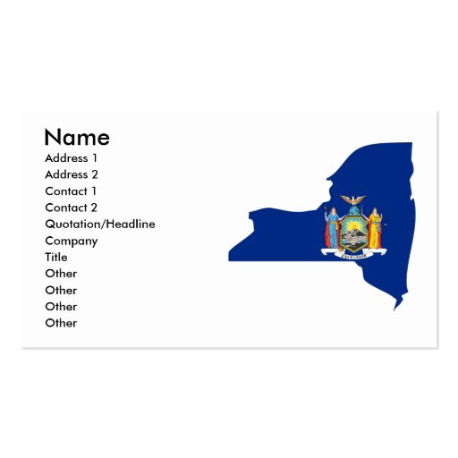 New York Flag Map Business Card Templates (front side)