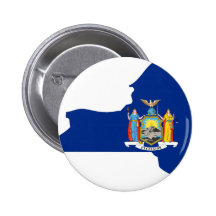 New York Flag Map Pinback Buttons