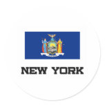 New York Flag Round Sticker
