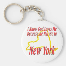 New York - God Loves Me Key Chain