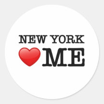 New York Heart ME Round Stickers