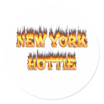 New York Hottie fire and flame stickers