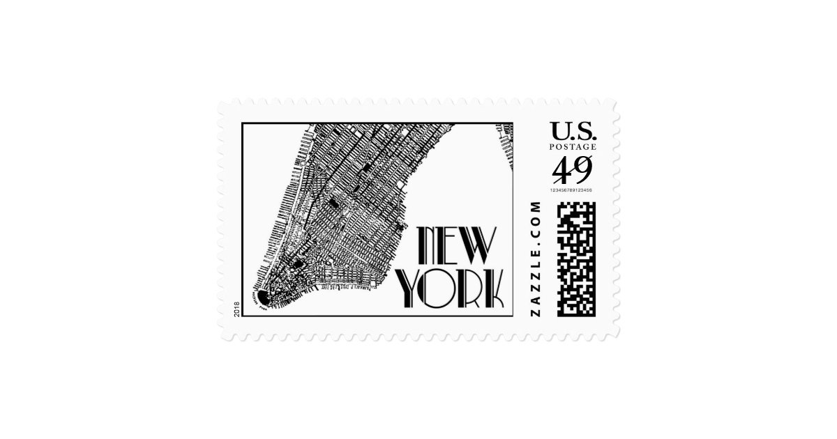 New York Map Black Atelier Isabey Stamps Zazzle