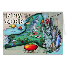 New York Map Greeting Card