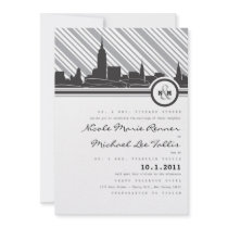 New York Monogram Wedding Invitation