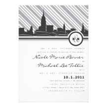 New York Monogram Wedding Invitation