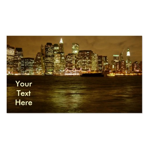 New York Night Business Card (front side)