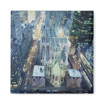 "New York Nightlights" Watercolor Art magnets by PaulJacksonart "New York Nightlights" Watercolor Art magnets