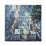 "New York Nightlights" Watercolor Art Fridge Magnets