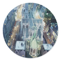 "New York Nightlights" Watercolor Art stickers