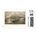 New York, NY Panoramic Map - 1851  Postage Stamp