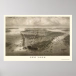 New York, NY Panoramic Map - 1851  posters