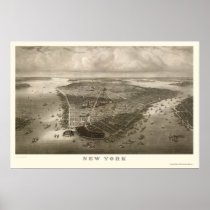 New York, NY Panoramic Map - 1851  Posters
