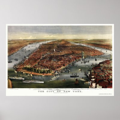 new york city map 1900. New York, NY Panoramic Map