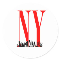Logo Design York on New York Ny Skyline Logo Design Stickers