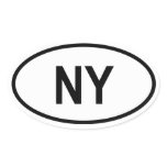 New York "NY" Oval Sticker