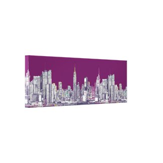 New York NYC purple Gallery Wrapped Canvas