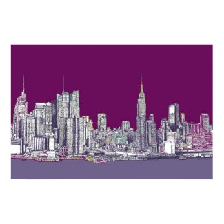 New York NYC purple Poster