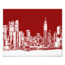 New York NYC red Photo Print
